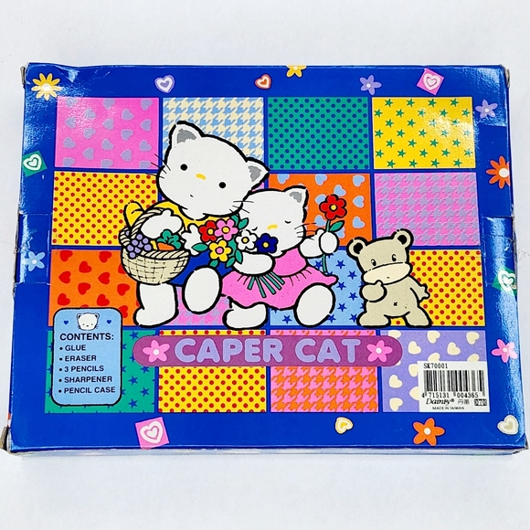 1991 Caper Cat Stationary Set Vintage Dainty Taiwan Unused Kawaii - Picture 2 of 3
